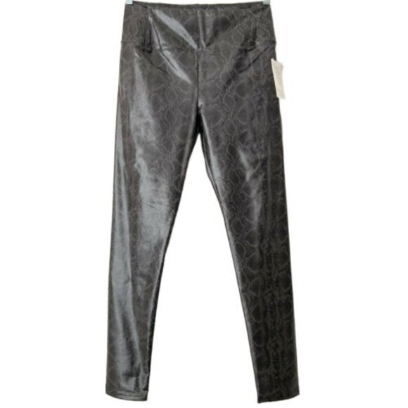 7 For All Mankind Snake Print Coated Pull-on Pants M - Picture 1 of 8